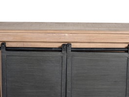 GINER Y COLOMER Meuble TV en bois de manguier et métal, Naturel et gris